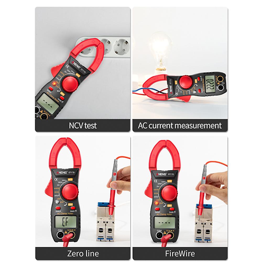 Aneng St170 Smart Clamp Meter 1999 Counts Auto-ranging Digital Multimeter Lcd Screen Ac Dc Voltage Ac Current Tester Led Flashlight Ncv Induction Volt