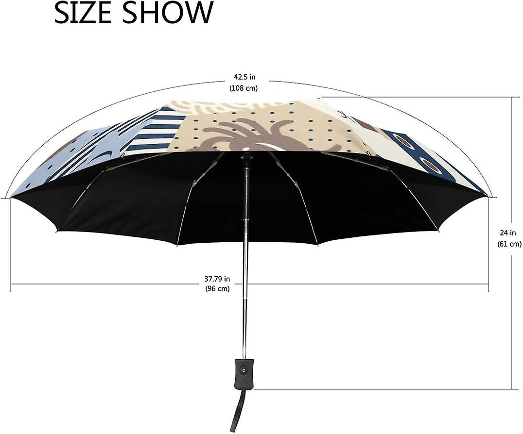 Travel Umbrella Automatic Windproof Foldable Umbrella Columbus Day Elements