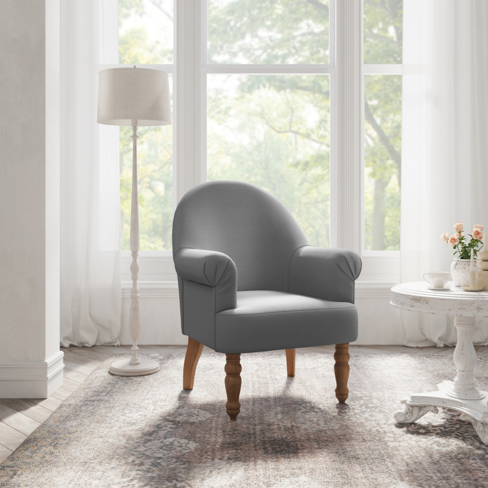 Rustic Manor Ronaldo Accent Chair Upholstered  Linen   Traditional   Armchairs And Accent Chairs   by Inspired Home  Houzz