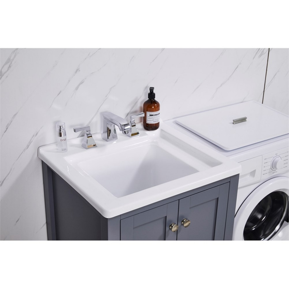 Stufurhome Delia 24 in. x 22 in. Grey Laundry Utility Sink   Modern   Utility Sinks   by clickhere2shop  Houzz