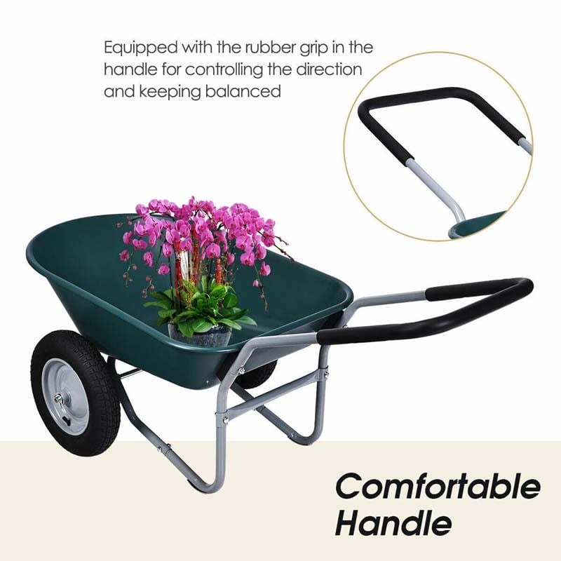 2 Wheel Wheelbarrow Garden Cart Heavy-duty Dolly Utility Car