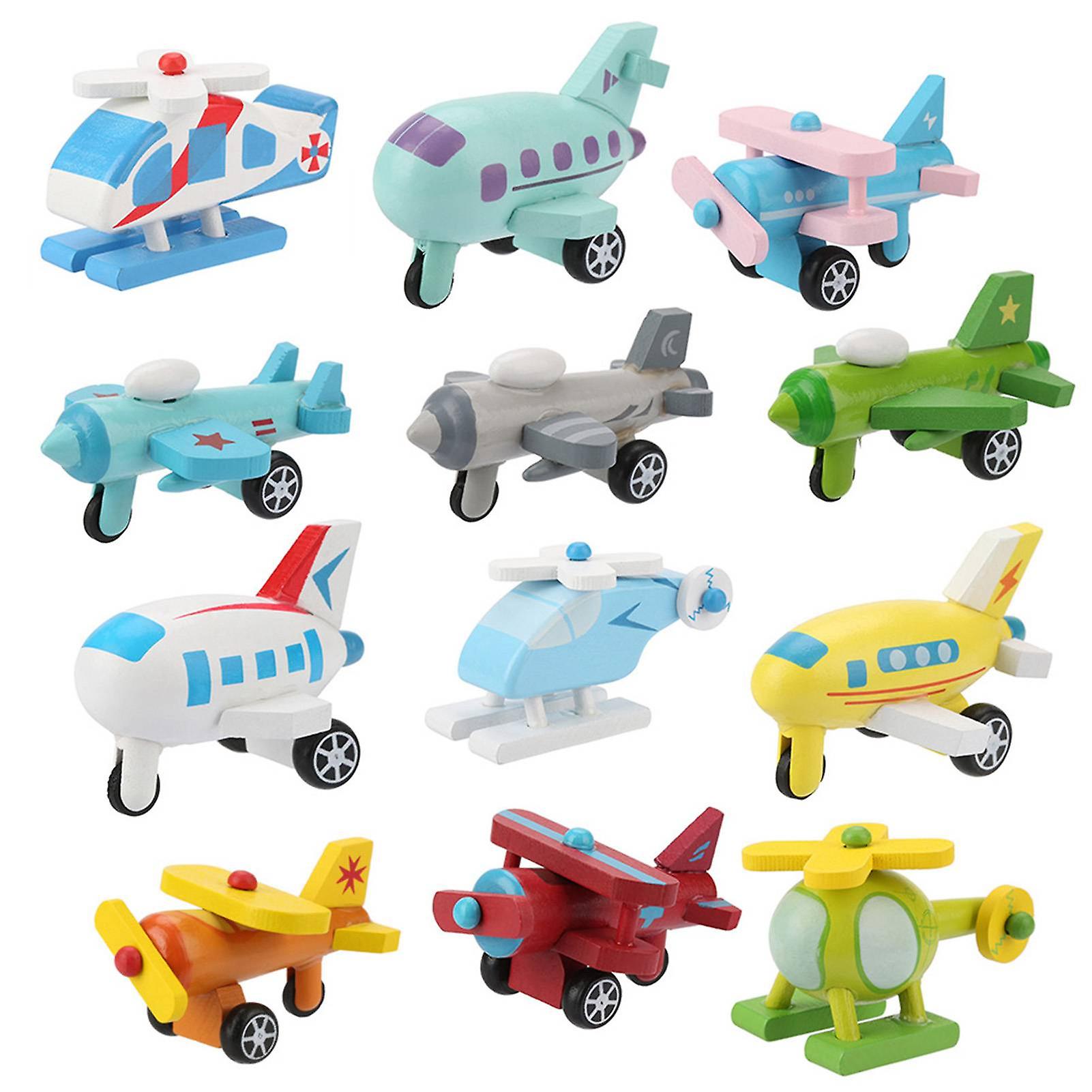 12pcs/set Wooden Baby Kid Cartoon Toy Car Early Learning Educational Traffic Toys(#2)