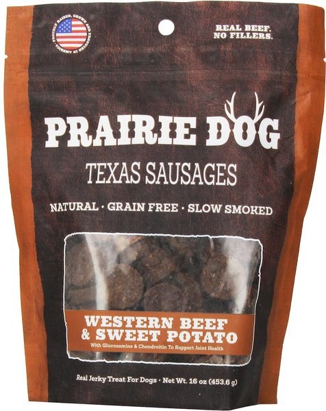 Prairie Dog Texas Sausages Western Beef and Sweet Potato Grain-Free Dog Treats