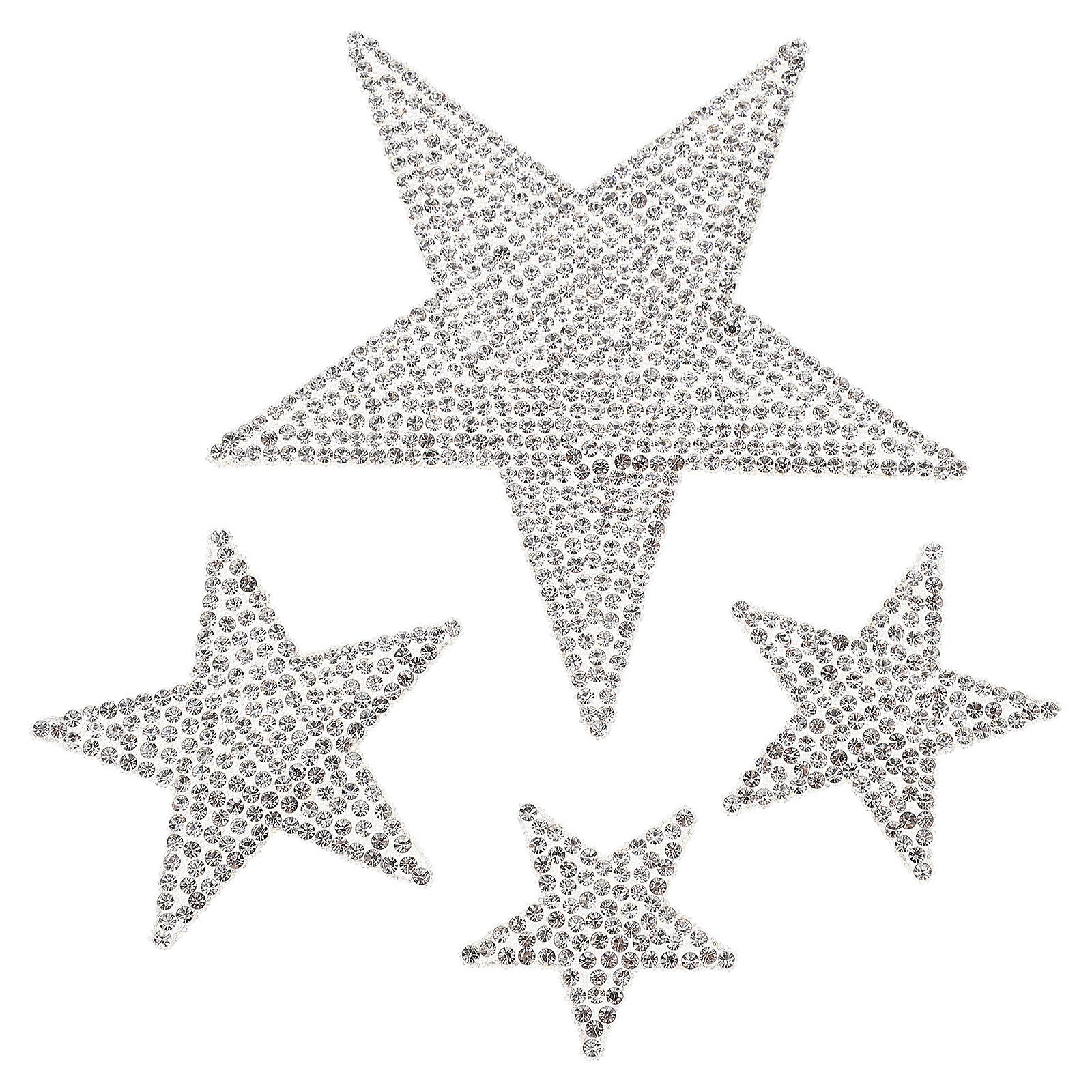 1 Set Car Decoration Stickers Rhinestone Star Decals Self-adhesive Car Stickers