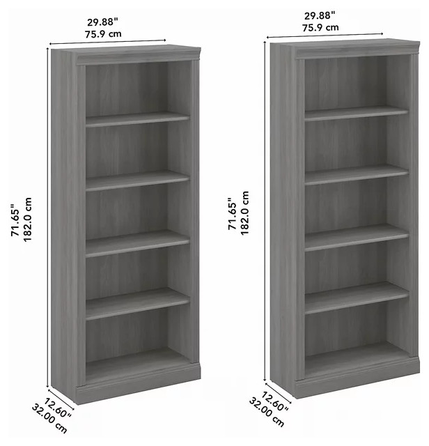 Set of 2 Traditional Bookcase  Adjustable  ampFixed Open Shelves   Transitional   Bookcases   by Decorn  Houzz