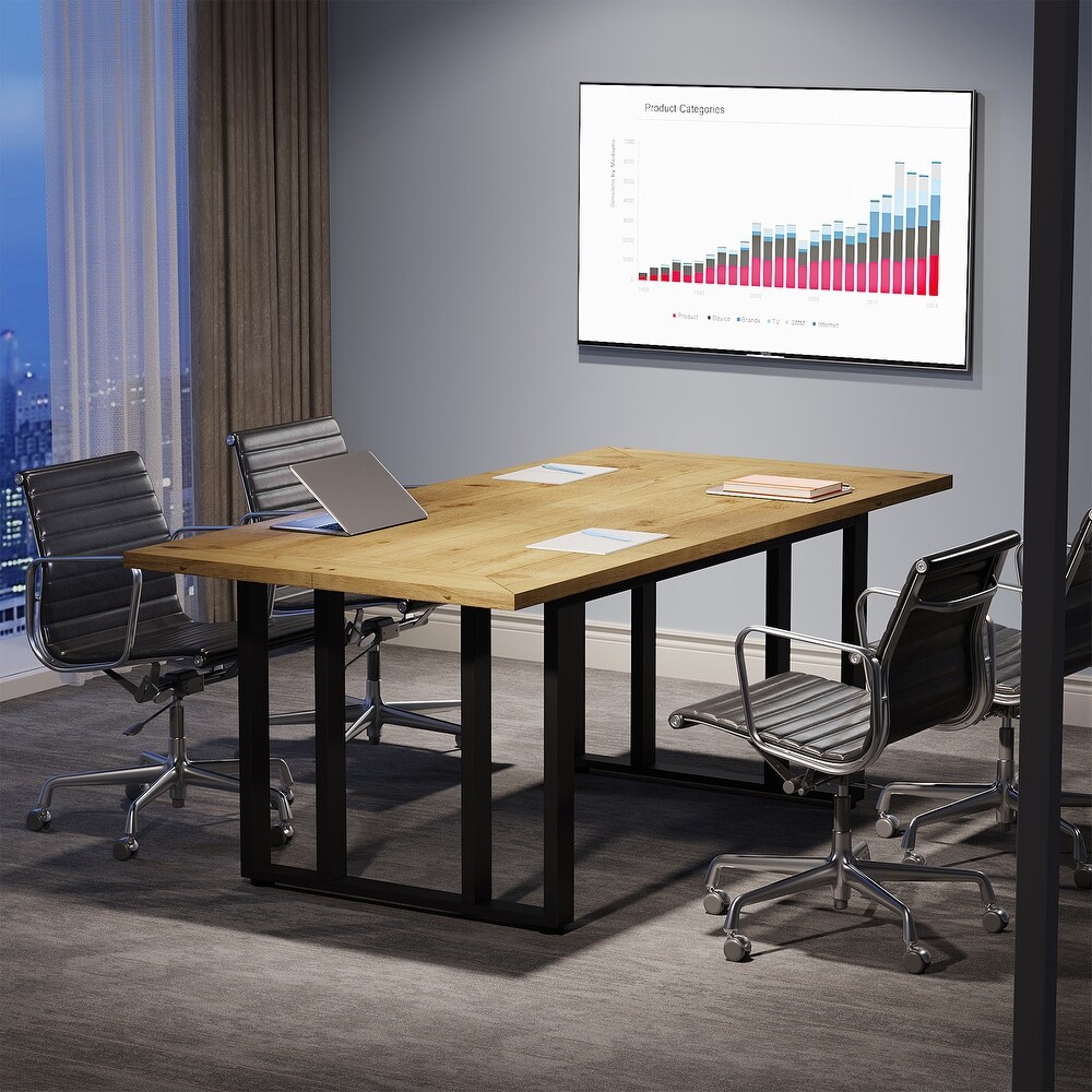 55 inch Executive Desk Computer Desk Workstation for Home Office Small Conference Meeting Table