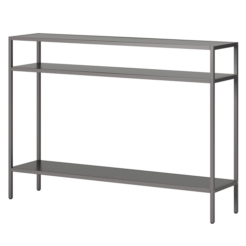 Ricardo Rectangular Console Table with Metal Shelves