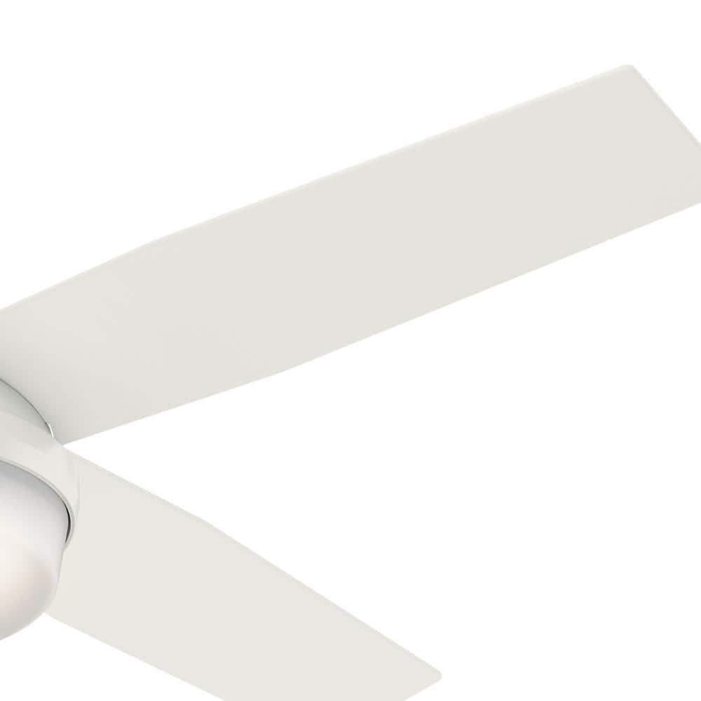 Hunter Dempsey 52 in Low Profile LED Indoor Fresh White Ceiling Fan with Universal Remote