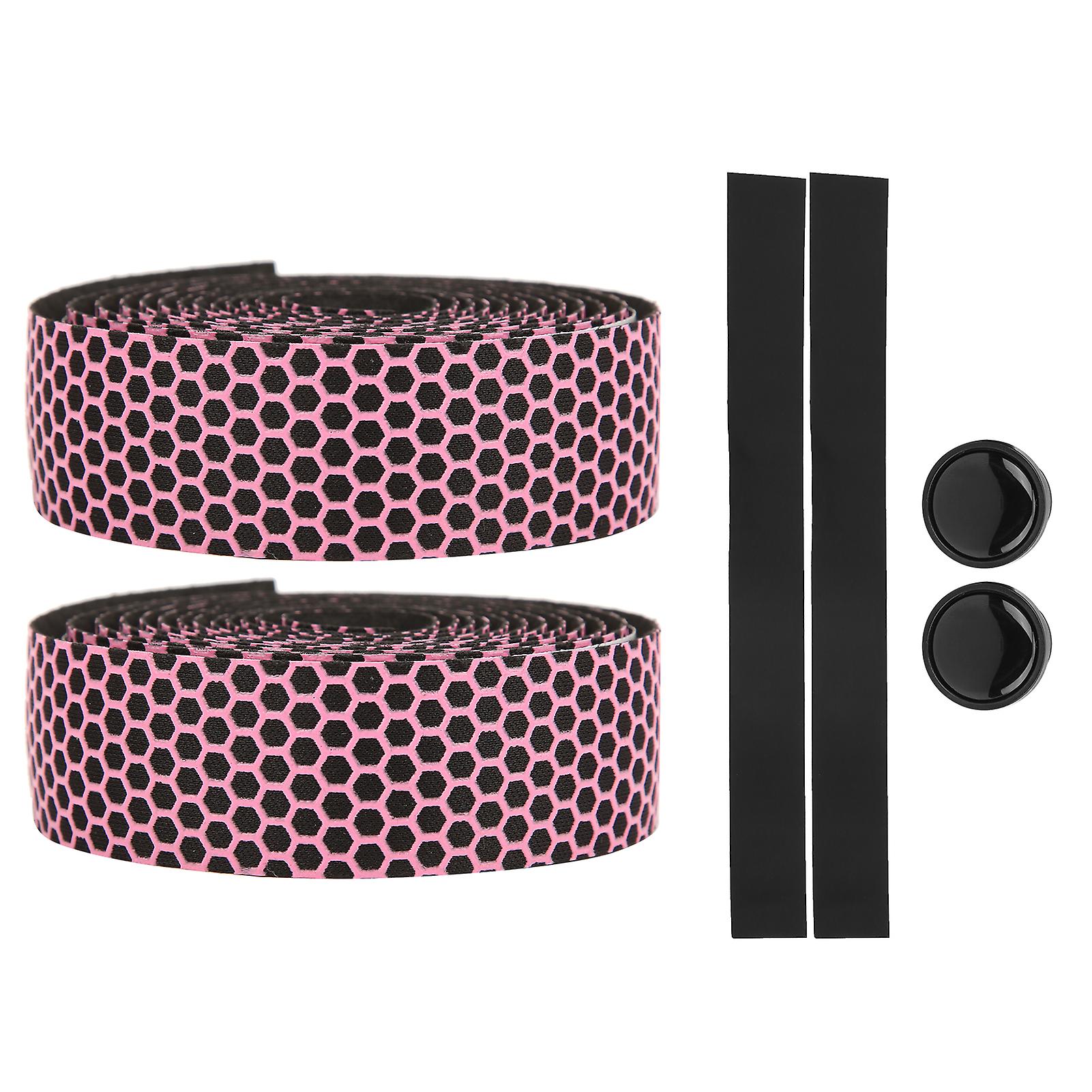 Mountain Bike Handlebar Wrap Bicycle Antislip Bar Grip Tape With 2pcs Bar Plugs(pink )