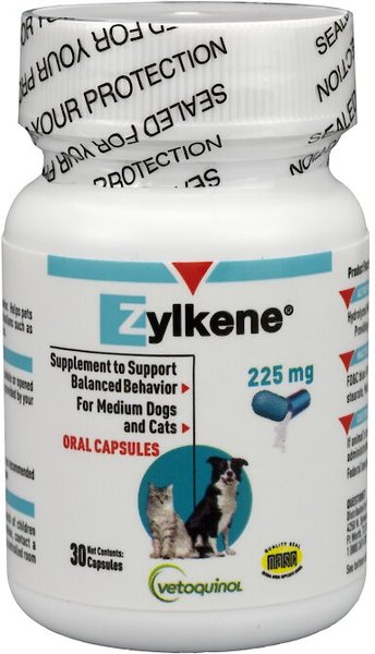 Vetoquinol Zylkene Capsules Calming Supplement for Dogs