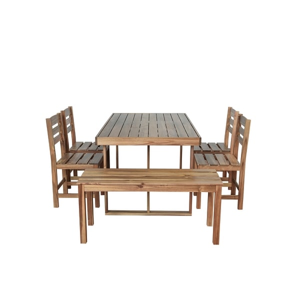 6piece Outdoor Garden Dining Table Set，Suitable For Terraces and Courtyards