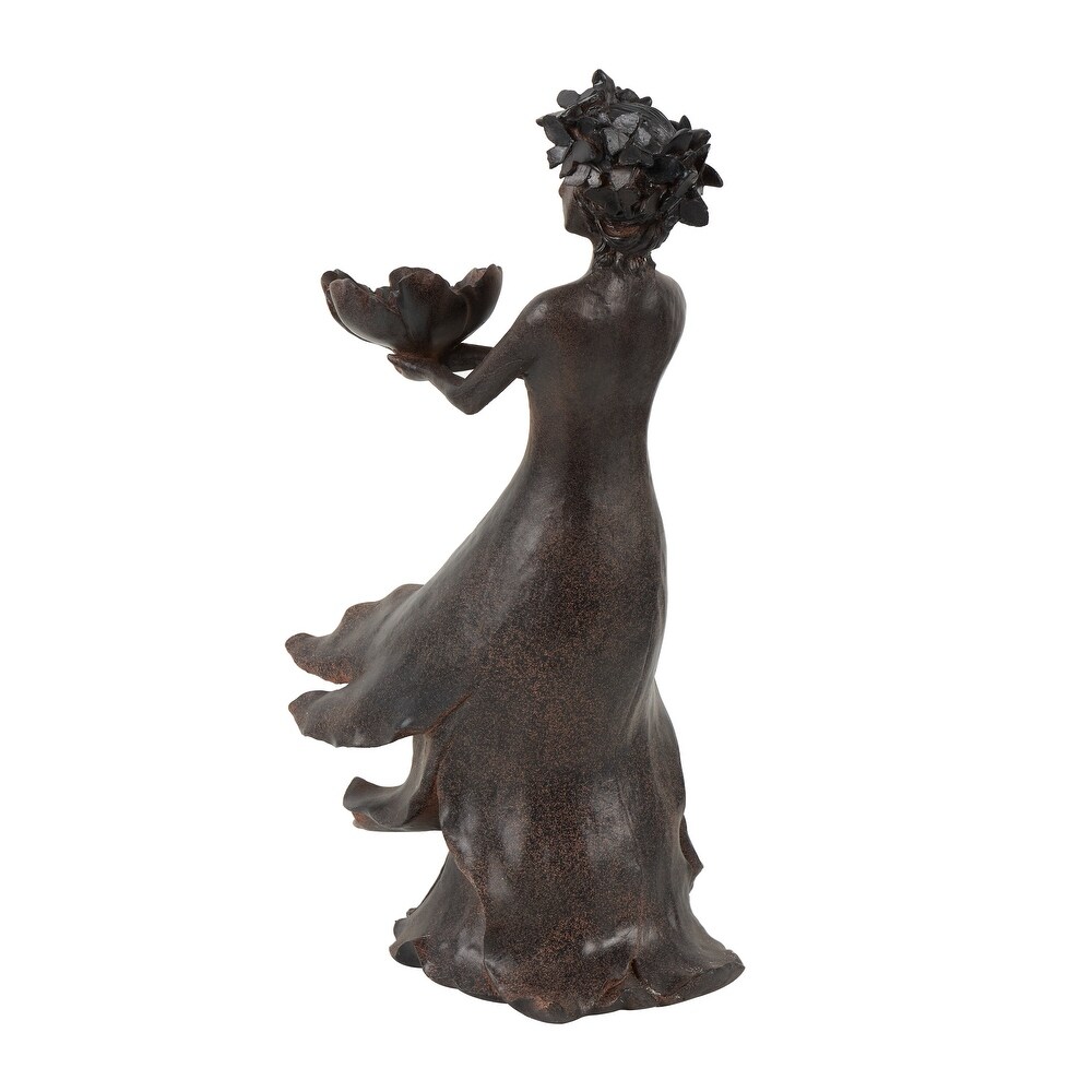 Dark Gray Resin Woman Sculpture