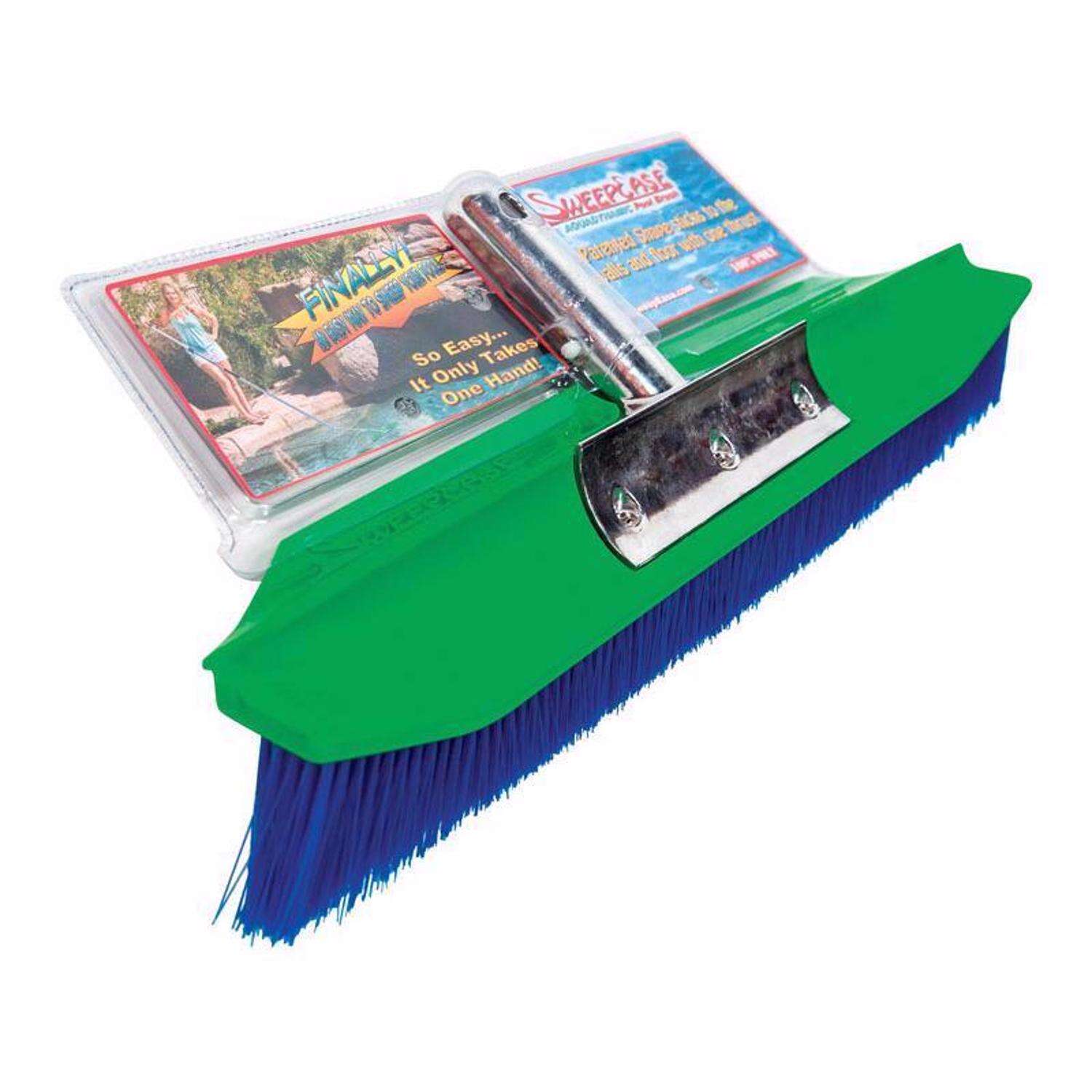 SweepEase StingRay 100 percent Poly Bristle， AquaDynamic Pool Brush 7 in. H X 2 in. W X 18 in. L