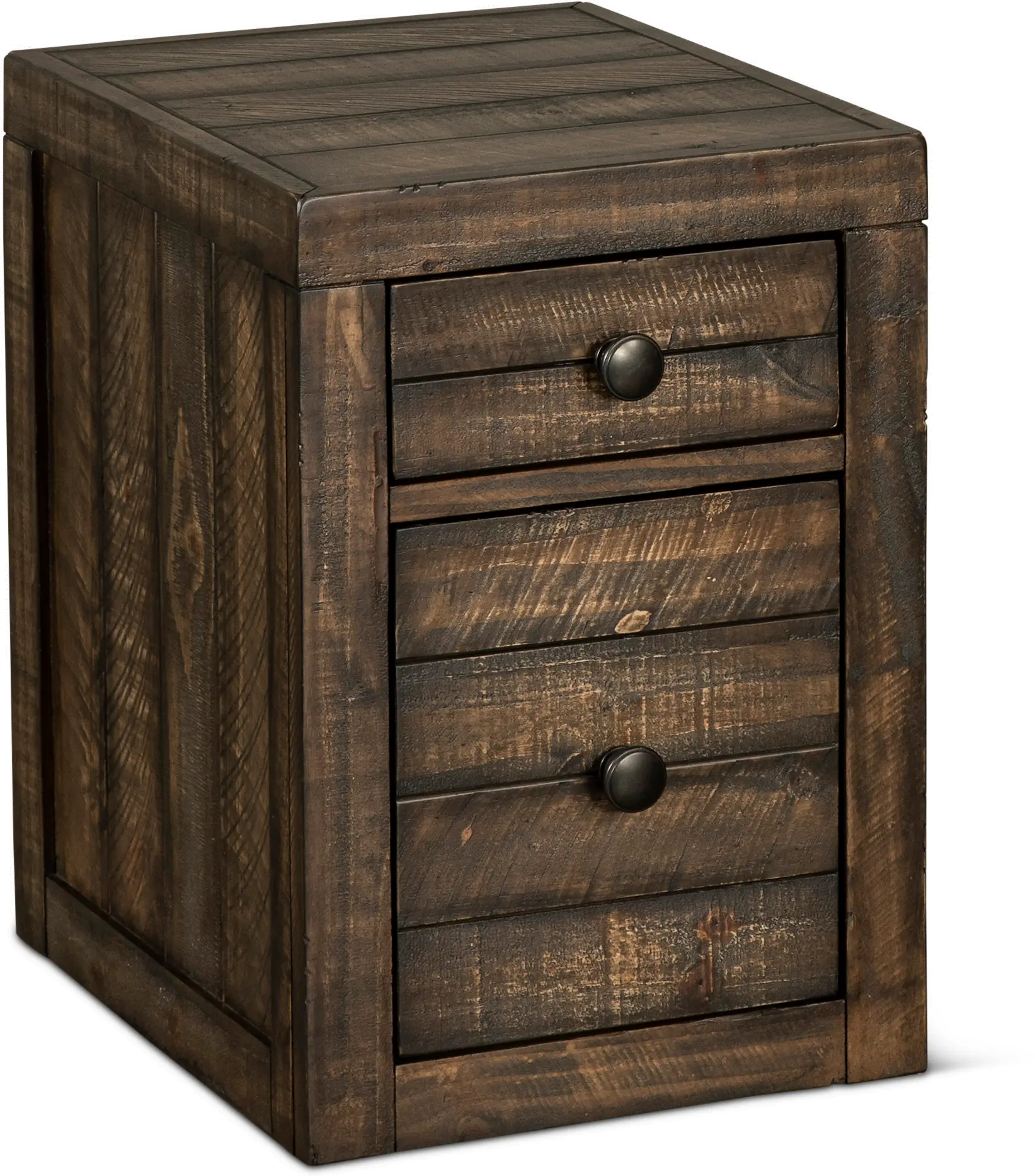 Tustin Tobacco Brown Rolling Filing Cabinet