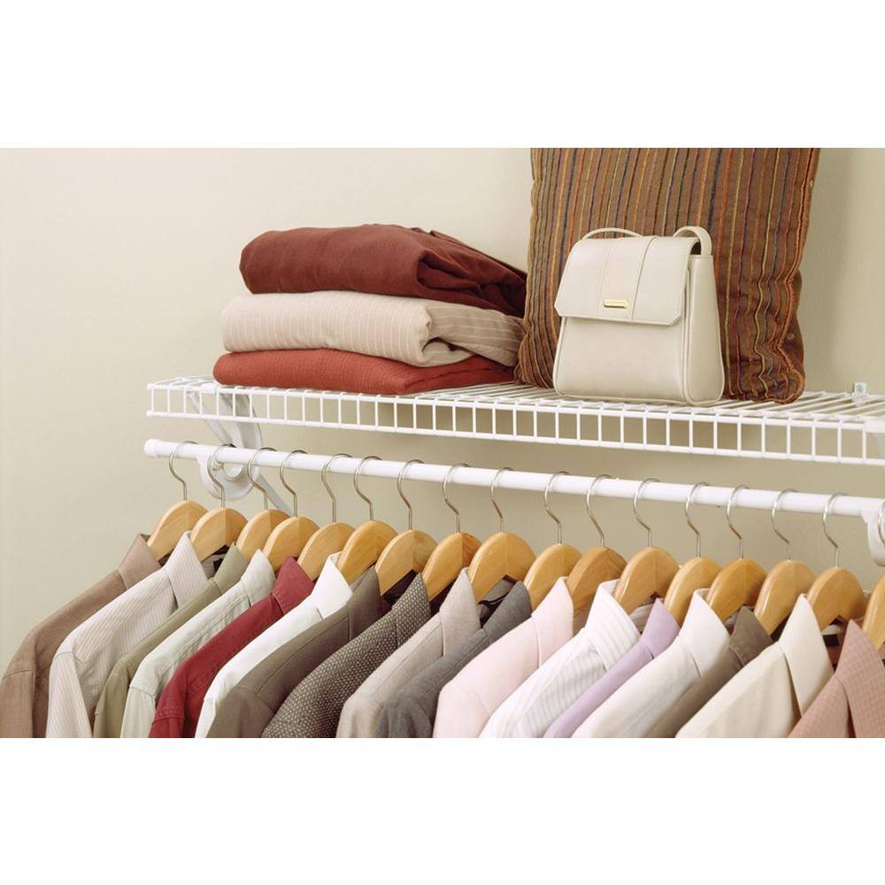 ClosetMaid SuperSlide 48 in. W x 12 in. D White Steel Wire Closet Shelf with Closet Rod 5631