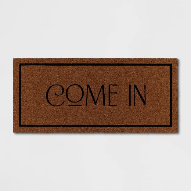 1 x27 8 quot x4 x27 x27 come In x27 Coir Doormat Natural