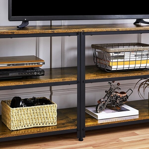 3 Tiers TV Stand for up to 70 Inch TVs， Industrial Media Entertainment Center TV Stand with Storage Shelves for Home