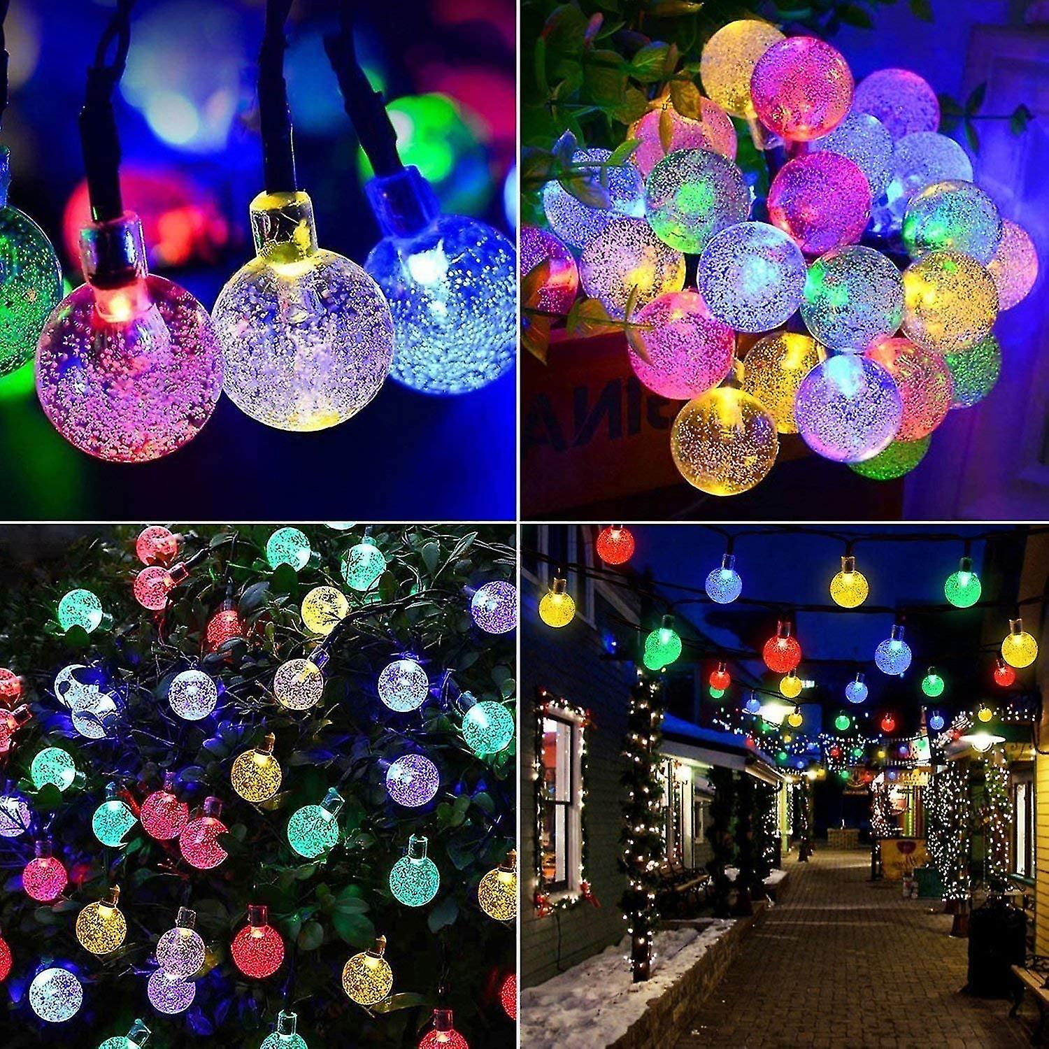 Outdoor Solar Garland， 4.5m 30 Led Crystal Ball Fairy Lights With 2 Lighting Modes Light Decoration For Christmas， Tree， Garden， Terrace， Balcony， Mul