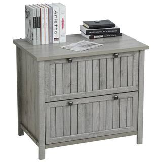 HOMCOM Grey Retro Style 2-Drawer File Cabinet 836-231GY