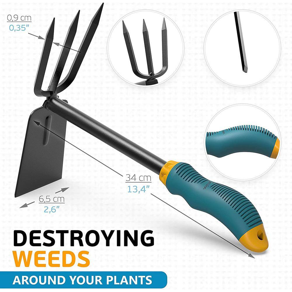 3-Piece Heavy-Duty gold steel gardening tool set Garden Tool Set B08RC4X99M