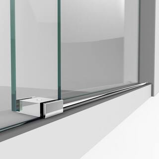 DreamLine Enigma-X 55 to 59 in. x 62 in. Frameless Sliding Tub Door in Polished Stainless Steel SHDR-61606210-08