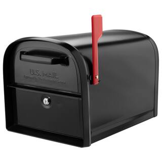 Architectural Mailboxes Oasis 360 Black Large Steel Locking Parcel Mailbox with 2-Access Doors 6300B-10