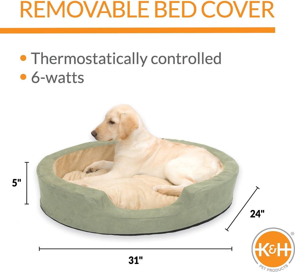 KandH Pet Products Thermo-Snuggly Sleeper Bolster Cat and Dog Bed