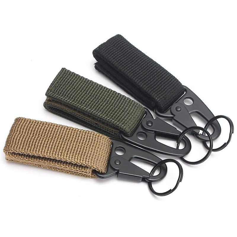 3pcs High Strength Carabiner Nylon Key Hook Molle Webbing Buckle Hanging System Belt Buckle Camping And Hiking Accessories