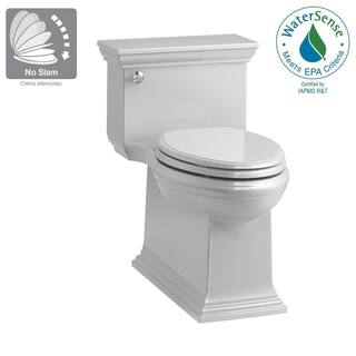 KOHLER Memoirs Stately 1-Piece 1.28 GPF Single Flush Elongated Toilet in Ice Grey (Seat Included) K-6428-95