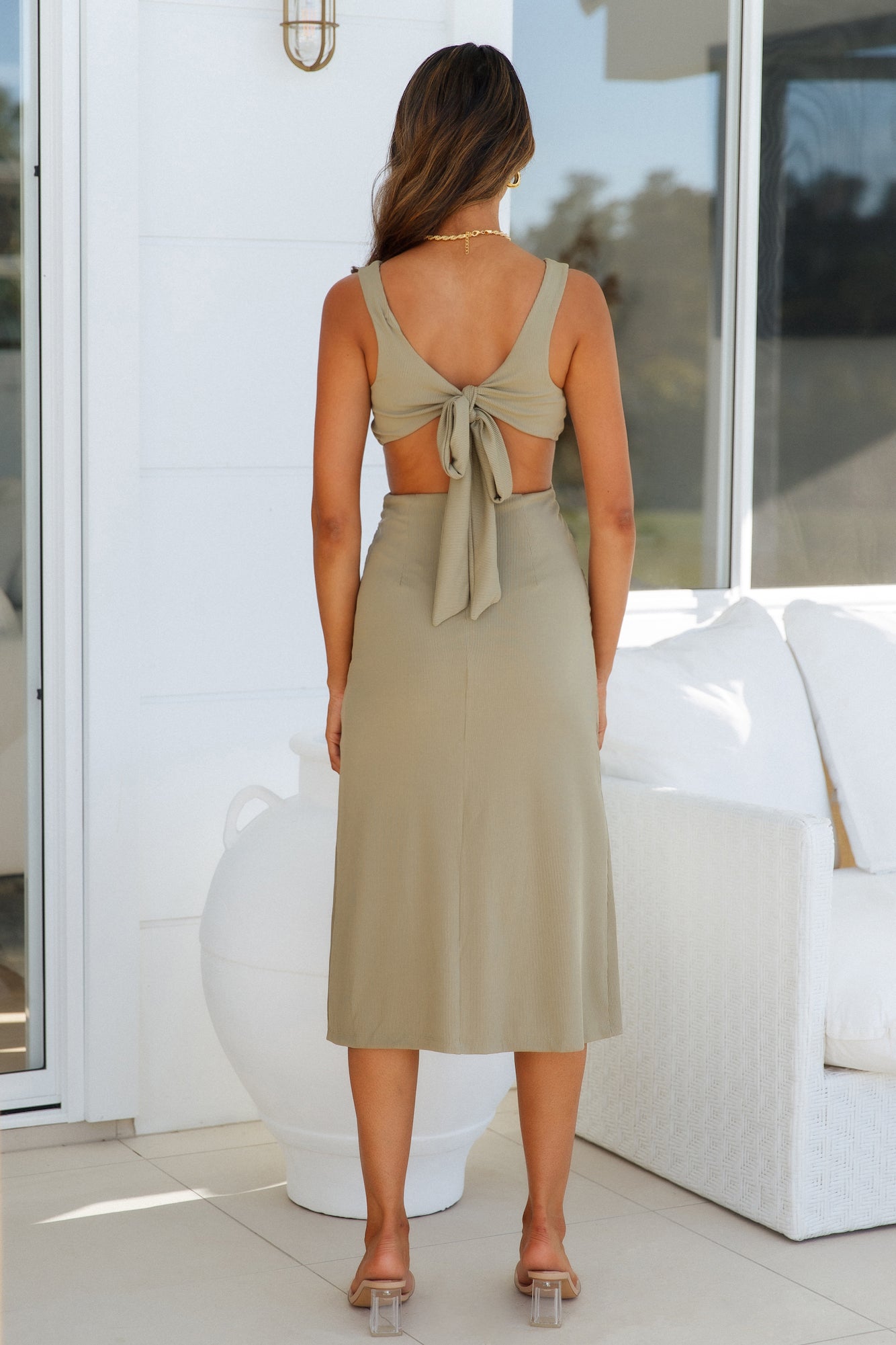 Barista Blend Midi Dress Olive