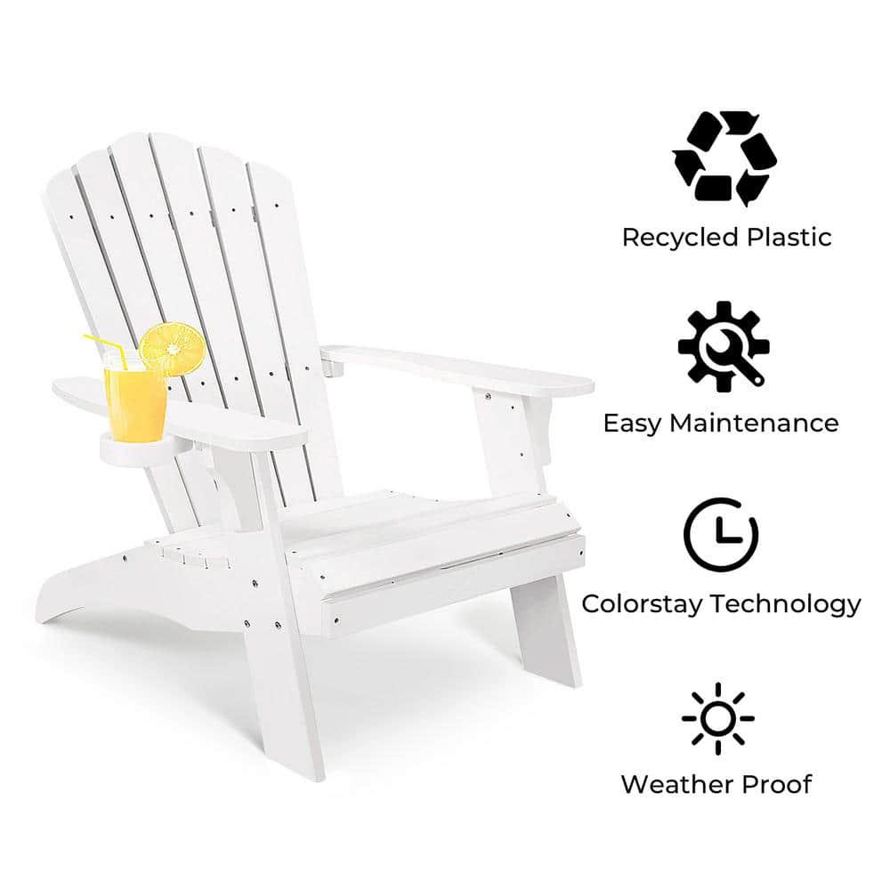 Trustmade Polystyrene Composite Adirondack Chair  White