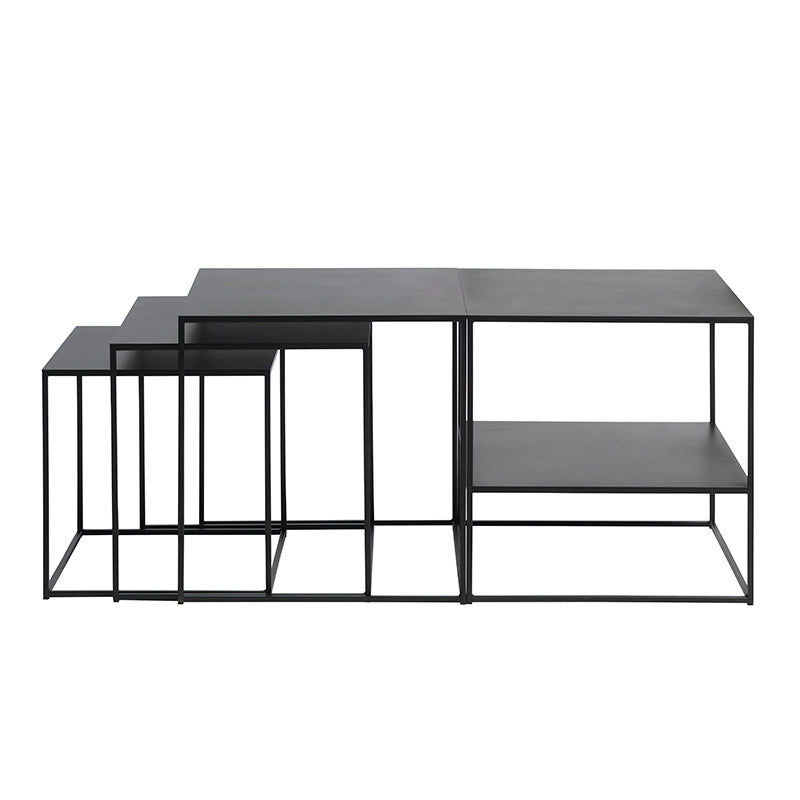 PEBBLE Nest of 3 Tables 50x50cm - Black