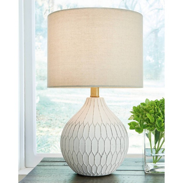 Wardmont Ceramic Table Lamp White Signature Design By Ashley