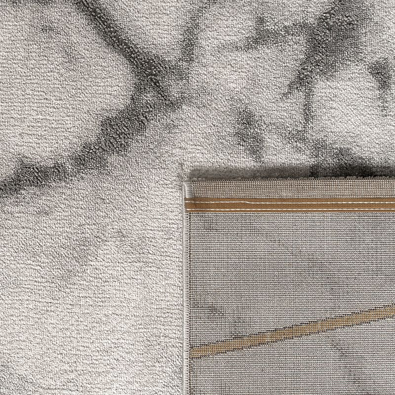 Area Rug Modern Marble Pattern in cream gold grey for living room