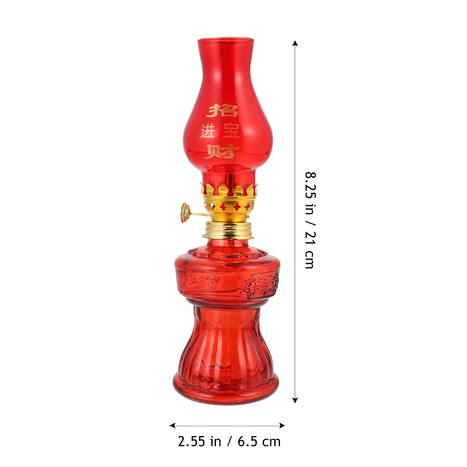 OUNONA 1pc Wedding Kerosene Lamp Home Kerosene Oil Lamp Chinese-style Red Oil Light