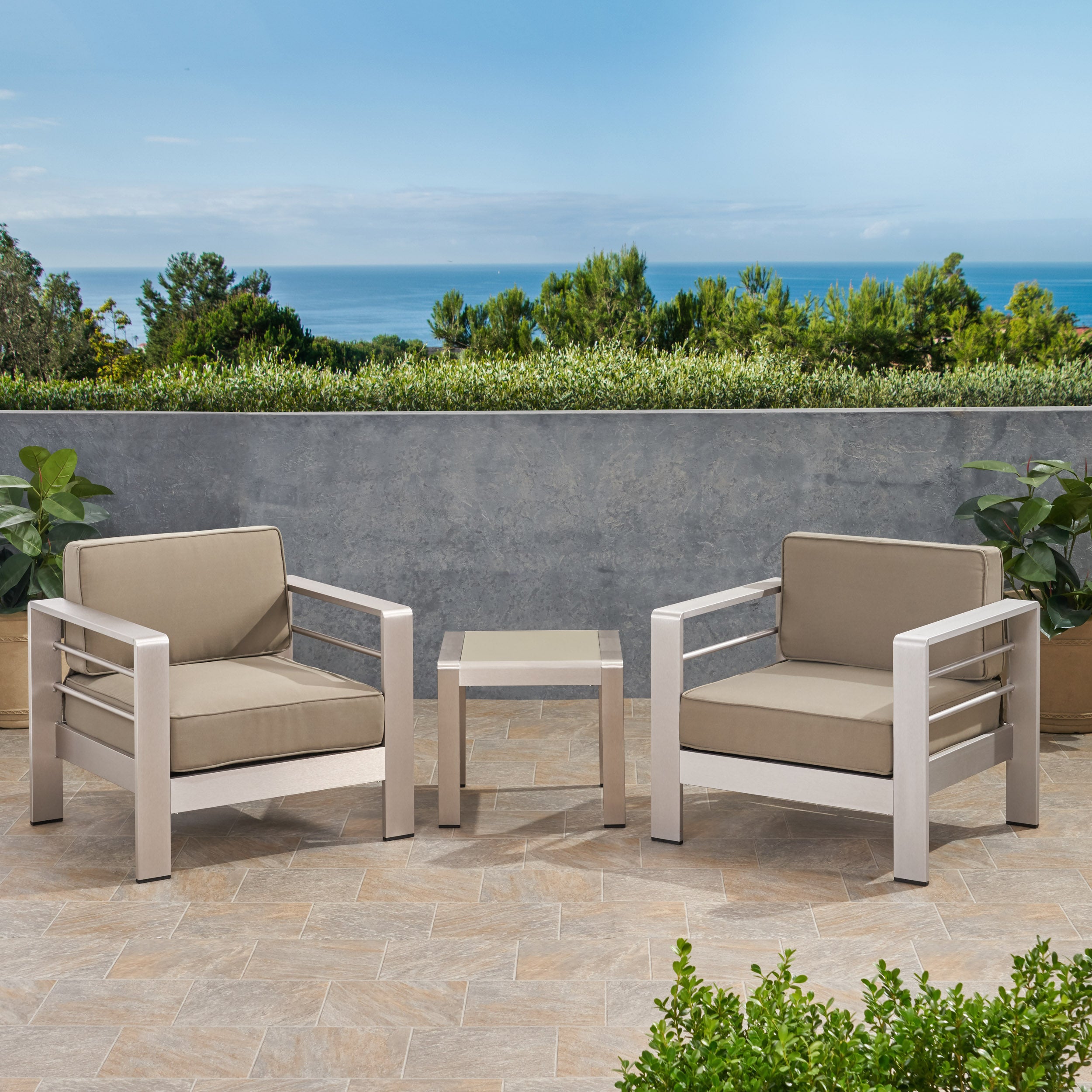 Shirley Coral Outdoor 2 Seater  Club Chair and Table Set