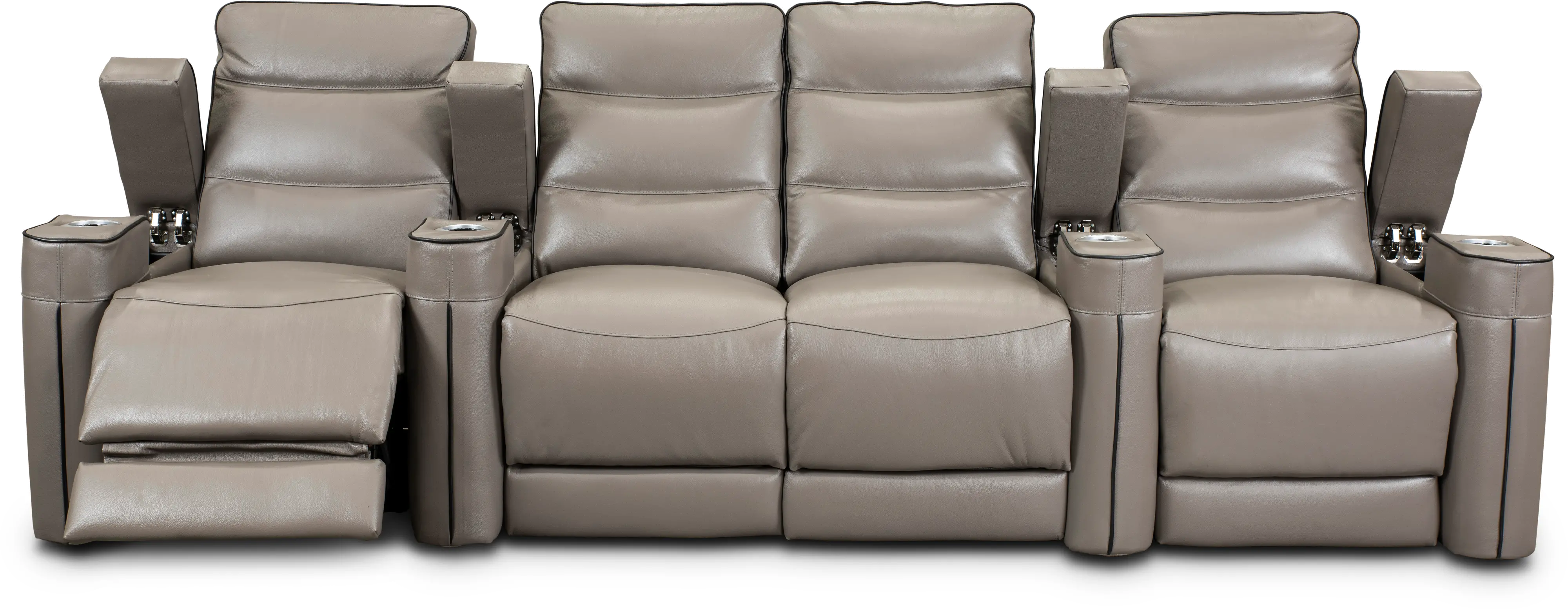 Beckett Leather-Match 3-Piece Home Theater Seating