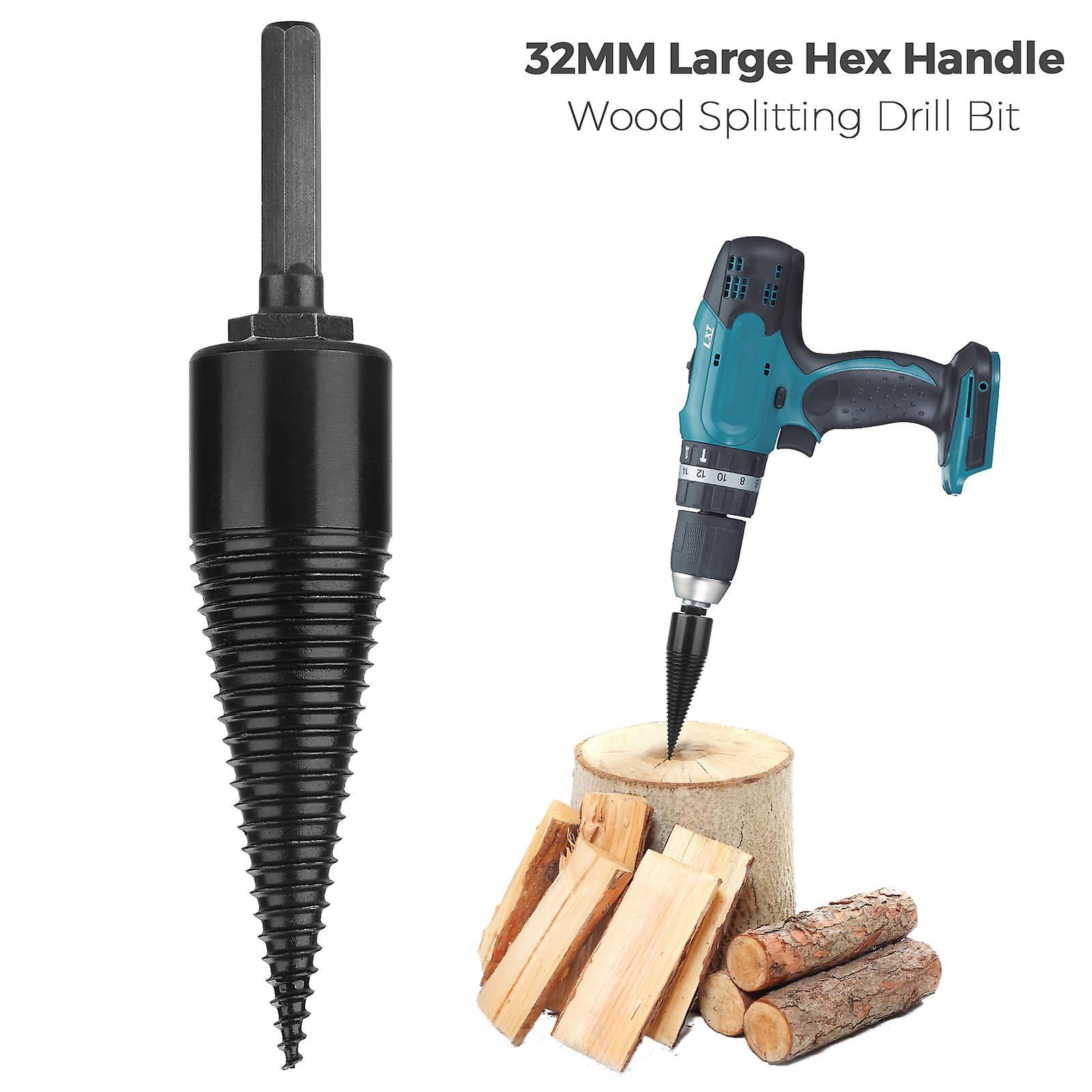 Splitting Drill Bit 32mmandlarge Hexagonal Handle Extension Rod