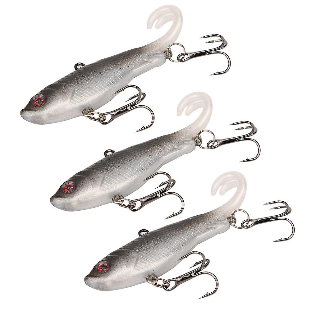 3pcs Double Tail Soft Bait Artificial Simulation Lifelike Ice Fishing Lure Tackle5#