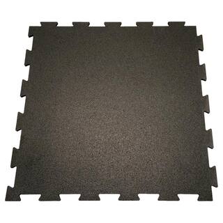 RUBBER KING Pro Series Black-01 6 mm 24 in. W x 24 in. L Interlocking Rubber Tile Box of 10 (40 sq. ft.) REVN1024X2406014B