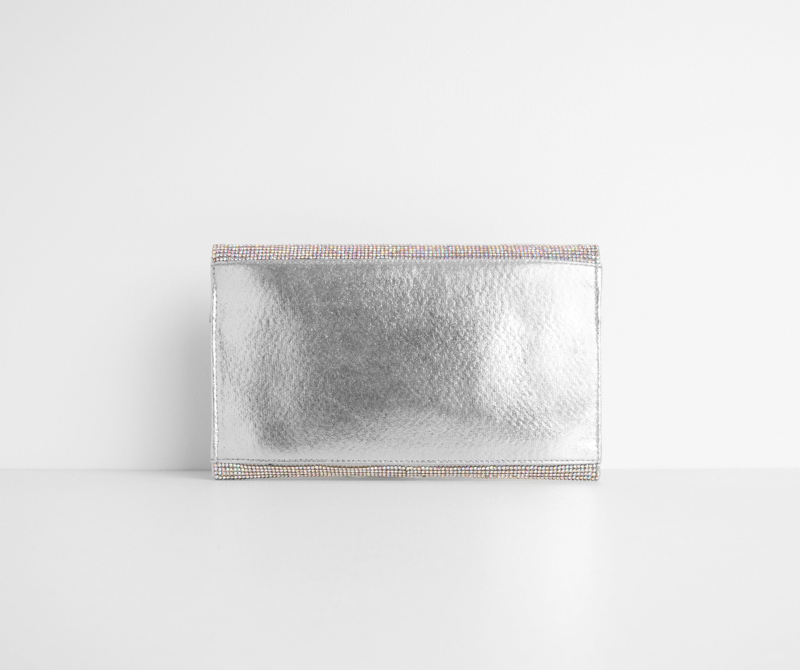 Iridescent Rhinestone Radiance Envelope Clutch