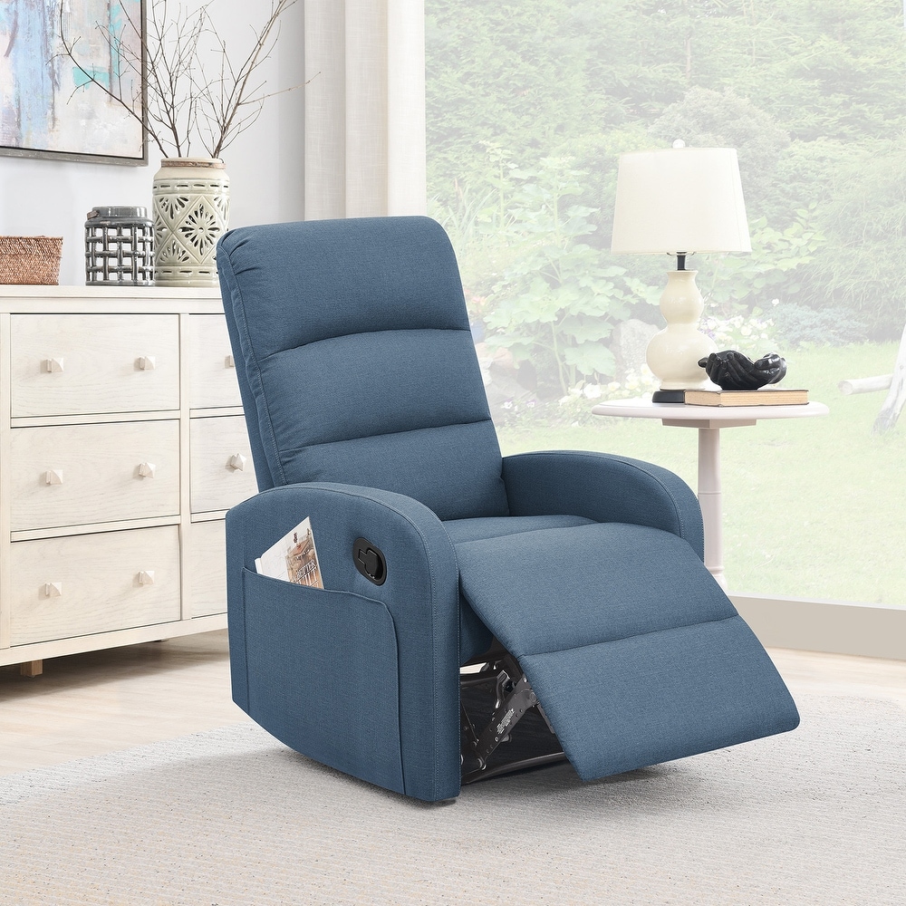 Charlotte Manual Upholstered Recliner  Denim Blue