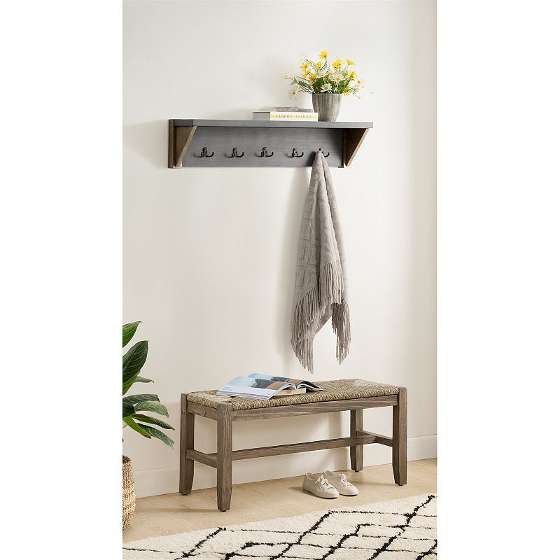 Alaterre Furniture Newport Bench and Shelf Coat Rack 2-piece Set