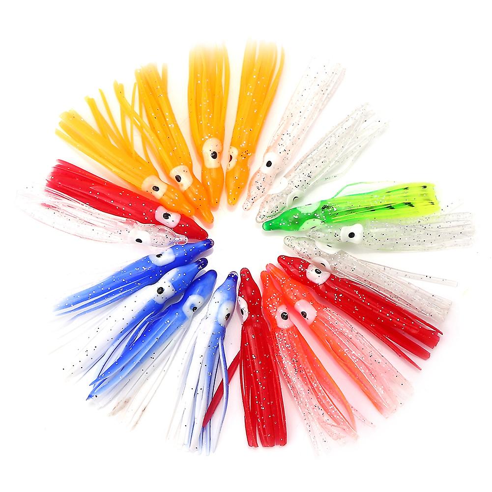 20pcs New Useful Mixed Color Squid Skirt Bait Saltwater Soft Fishing Lures(5cm)