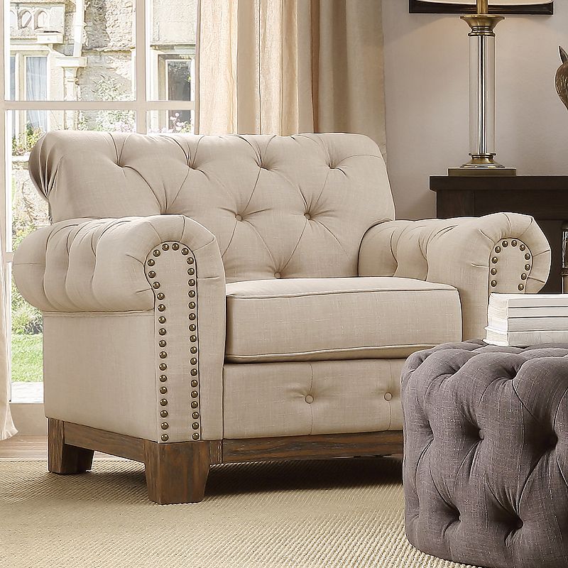 HomeVance Townsend Button Tufted Arm Chair