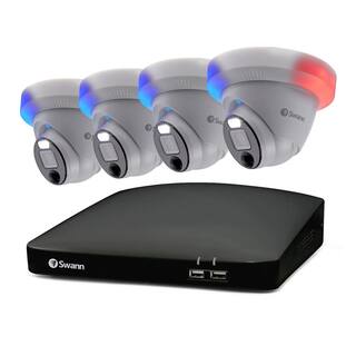 Swann 8-Channel 4K UHD 2TB DVR Security Camera System with 4 Wired Enforcer Dome Cameras SWDVK-856804DE