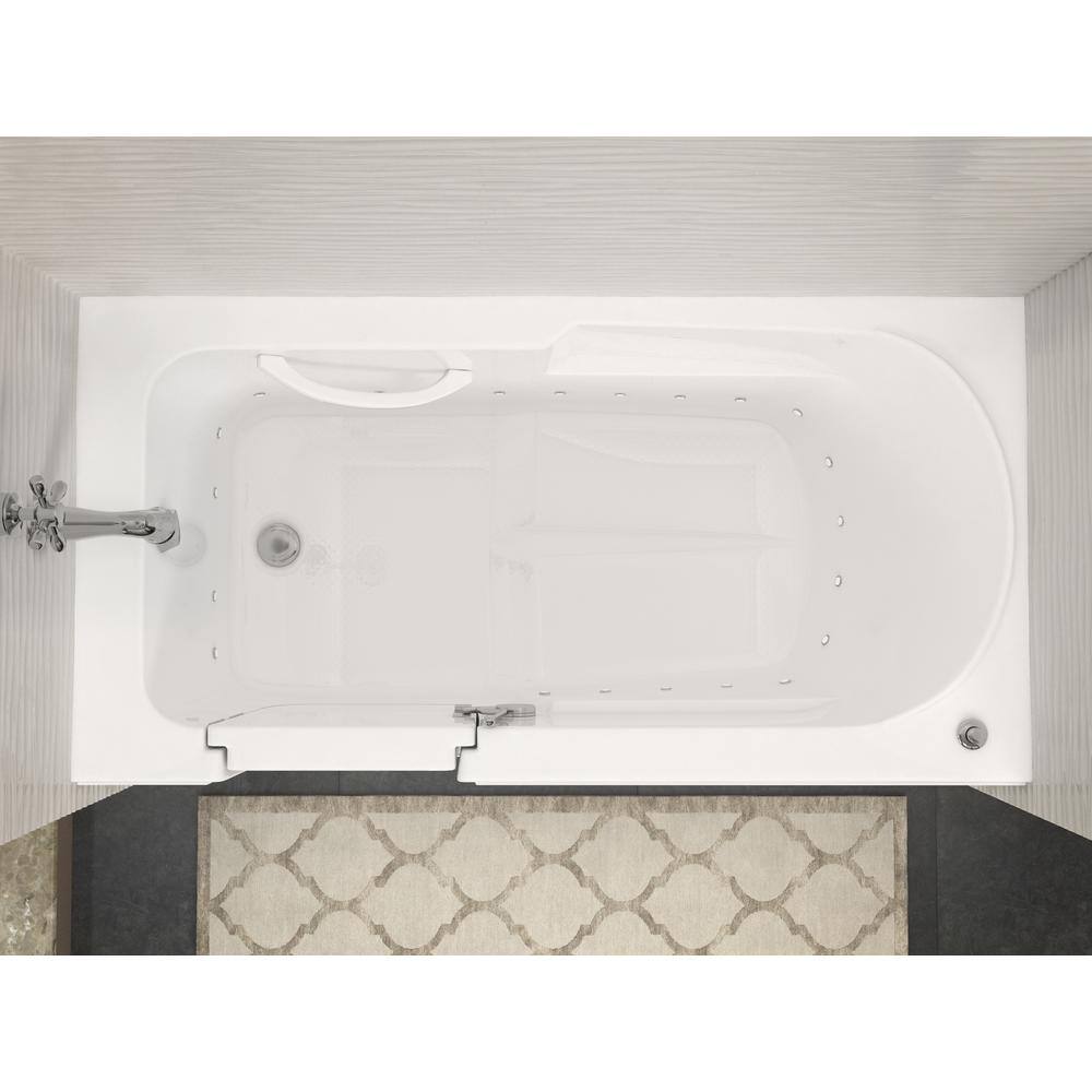 Universal Tubs Nova Heated Step-In 5 ft. Walk-In Air Jetted Tub in White with Chrome Trim HSI3060LWACH