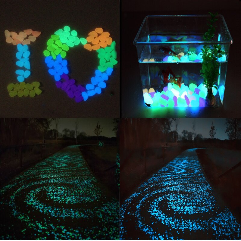 Willstar 300Pcs Luminous Stone Luminous Pebbles Stones Glow in The Dark Garden Pebbles Rocks for Home Outdoor Garden Décor