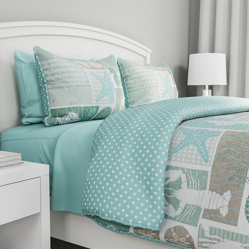 Hastings Home Coastal Quilt Set with Shams