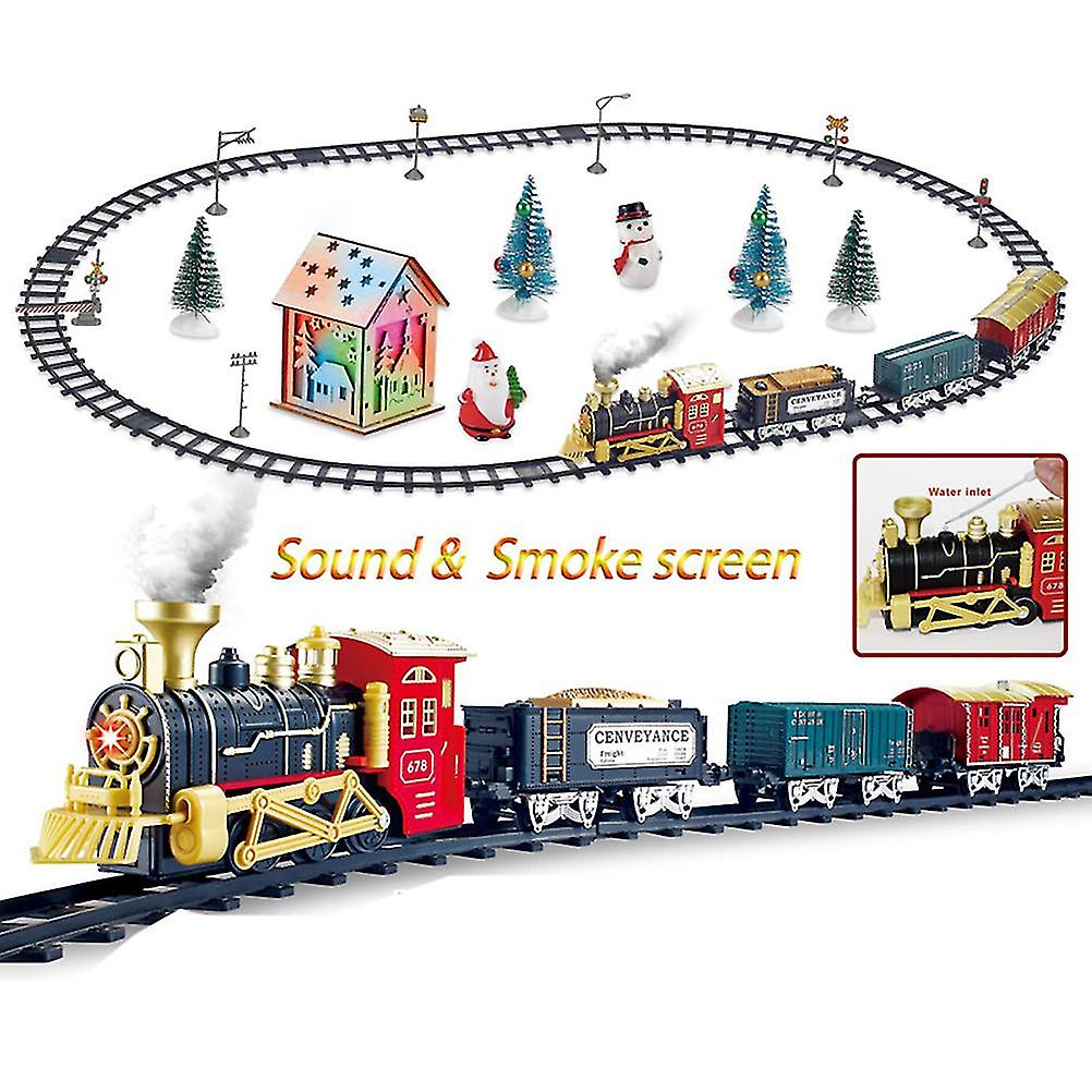 Steam Locomotive Train，Christmas Train Set Electric Tracks Playset Christmas Train Set User-Friendly Design